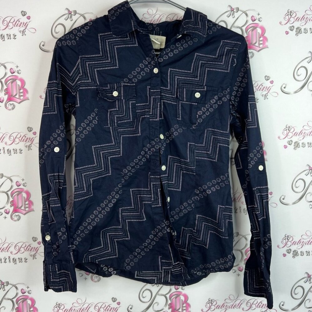 Levi's button up floral shirt collared Dark Blue and Purple Patterned Shirt